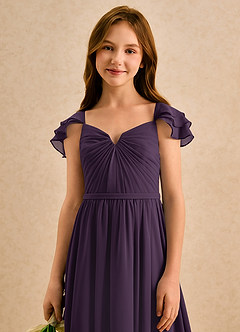 Azazie Meimei Girls Formal Flower Girl Klänningar Klä A-Line i Chiffong Plisserad image6