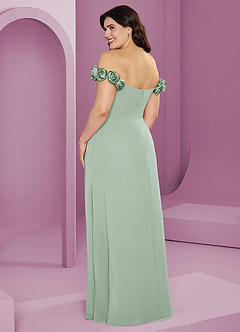 Barbie ♥ Azazie Jurken voor bruidsmeisjes Converteerbaar Jurk van Chiffon met A-Lijn Off the Shoulder Agave image12