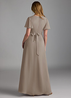 Azazie Zaniah Abiti da Damigella Abito A-Line in Chiffon Taupe image2
