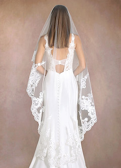 front Velo da valzer in pizzo principessa con fard