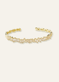 front Bracelet manchette fin en cristal dentelé