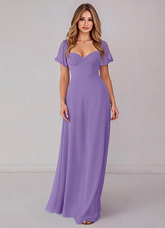 Azazie Fatima Bridesmaid Dresses Tahiti A-Line with Pockets Chiffon Dress image3