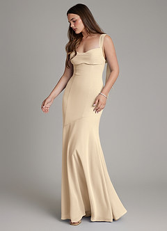 Azazie Carlotta Bridesmaid Dresses Champagne Mermaid Sweetheart Neckline Chiffon Dress image6