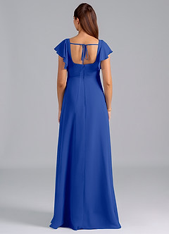 Azazie Bondi Maternity Bridesmaid Dresses A-Line Ruched Chiffon Floor-Length Dress image2