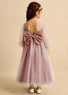 Azazie Trudy Flower Girl Dresses Cedar Rose Ball-Gown Sweetheart Neckline Tulle Dress image2