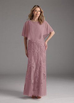 Azazie Whilhelmina Mother of the Bride Dresses Dusty Rose Mermaid Lace Chiffon Dress image1