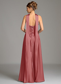 Azazie Ayla Abiti da Damigella Abito A-Line in Raso Elasticizzato Corsetto Rosa Antica image7