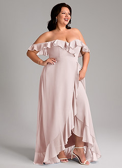 Azazie Lyra Bridesmaid Dresses Blushing Pink A-Line Chiffon Convertible Dress image14