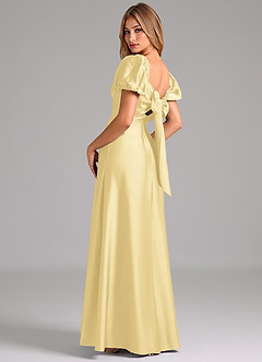 Azazie Fatima Brautjungfernkleider Eine Linie Herzausschnitt Stretch-Satin Kleid Butter image2