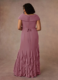 Azazie Bailora Mother of the Bride Dresses Vintage Mauve Mermaid Ruched Chiffon Dress image8