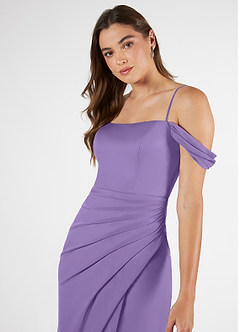 Azazie Kit Bridesmaid Dresses Tahiti Mermaid Off the Shoulder Mesh Dress image6