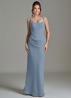 Azazie Niamh Suknie dla druhen Syrena Gorset Szyfon Do ziemi Sukienka image3