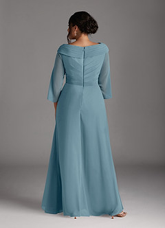 Azazie Jaycee Mother of the Bride Dresses Moody Blue A-Line Chiffon Dress image8
