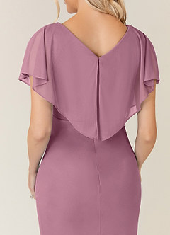 Azazie Waverly Mother of the Bride Dresses Vintage Mauve Sheath Pleated Mesh Dress image7