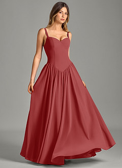 Azazie Evadina Suknie dla druhen Linia A Gorset Szyfon Do ziemi Sukienka image3