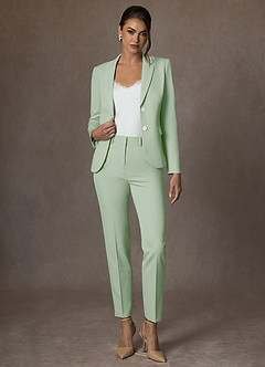 front Whitney Vert Sauge Ensemble pantalon structuré et extensible