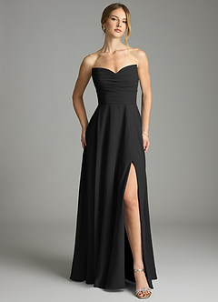 Azazie Ayla Abiti da Damigella Abito A-Line in Chiffon Scollo a Cuore Nero image5