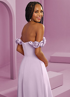 Barbie ♥ Azazie Bridesmaid Dresses Frosted Lilac A-Line Off the Shoulder Chiffon Convertible Dress image2