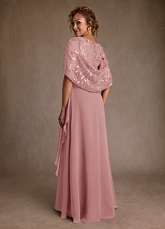 Azazie Beckley Mother of the Bride Dresses Dusty Rose A-Line Lace Chiffon Dress image2