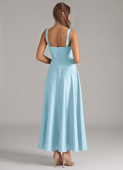 Azazie Shaude Bridesmaid Dresses Sky Blue A-Line Pleated Stretch Satin Dress image6