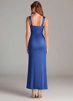 Azazie Denice Brautjungfernkleider Etui Plissee Stretch-Satin Kleid Königsblau image2