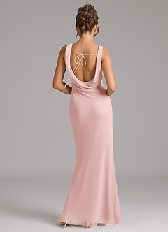 Azazie Rylina Bridesmaid Dresses Powder Pink Mermaid Pleated Chiffon Dress image6