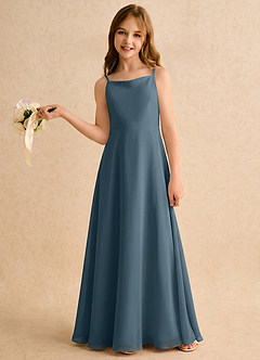 Azazie Jaella Girls Formal Flower Girl Klänningar Klänning A-Line i Chiffong Plisserad image2