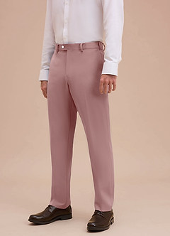 front Ethan Dusty Rose Refined Weave Dress Pants