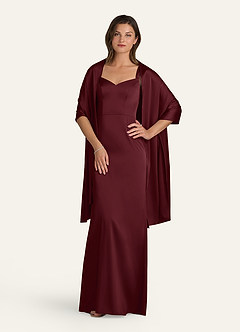 front Azazie Xale De Cetim Elástico De Cor Correspondente