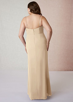 Azazie Tayla Final Sale Champagne Sheath Chiffon Dress image7