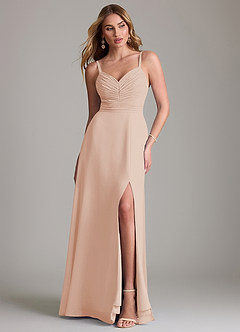 Azazie Terese Bridesmaid Dresses English Rose A-Line Pleated Chiffon Dress image1