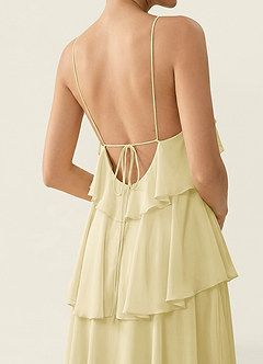Nevieve Sorbet Citron Robe de vacances à volants en mousseline satinée image6