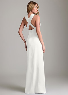 Azazie Cemion Suknie dla druhen Linia A Satyna elastyczna Do ziemi Sukienka image3