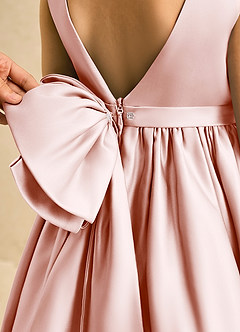 Azazie Doodle Flower Girl Klänningar Klä Balklänning i Matt satäng Rosett image6