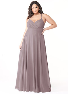 Azazie Avelina Bridesmaid Dresses Dusk A-Line V-Neck Pleated Chiffon Dress image6