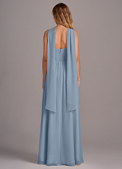 Azazie Joni Bridesmaid Dresses Dusty Blue A-Line Strapless Chiffon Convertible Dress image7