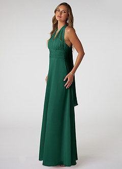 Azazie Fifi Bridesmaid Dresses Emerald A-Line Strapless Chiffon Convertible Dress image5
