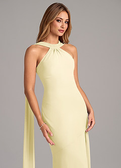 Azazie Kinsley Probar vestidos en casa Vestido de Azul Marino Oscuro de Gasa de Corte Sirena con Plisado image7