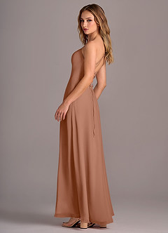 Azazie Mei Abiti da Damigella Abito A-Line in Chiffon Bronzo image5