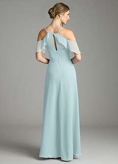 Azazie Dakota Bridesmaid Dresses Mist A-Line V-Neck Pleated Chiffon Dress image2