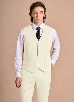 front James Ivory Structured Stretch Suit Vest