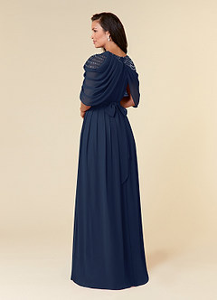 Azazie Olena Mother of the Bride Dresses Dark Navy A-Line Sequins Chiffon Dress image4