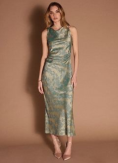 Gelina Platinum Teal Maxi Dress image3