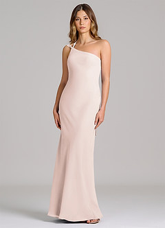 Azazie Monroe Suknie dla druhen Osłona Jedno ramię Szyfon Do ziemi Sukienka image1