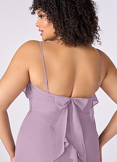 Barbie ♥ Azazie Robes de demoiselle d'honneur Robe Fourreau en Mousseline de soie Arc Glycine image8