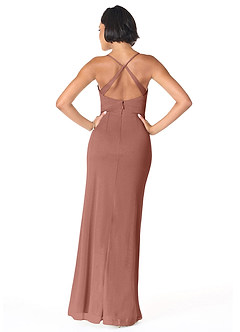 Azazie Ashana Bridesmaid Dresses Cedar Rose Sheath Sweetheart Lace Mesh Dress image4