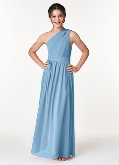 Azazie Molly Junior Amethyst A-Line Pleated Chiffon Dress image3