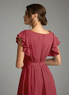 Azazie Daphne Modest Bridesmaid Dresses A-Line Ruffled Chiffon Floor-Length Dress image6