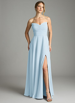 Azazie Ayla Abiti da Damigella Abito A-Line in Chiffon Scollo a Cuore Azzurro image5