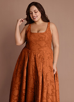 Amalie Rust A-line Midi Dress image6